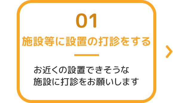 施設等に設置の打診をする